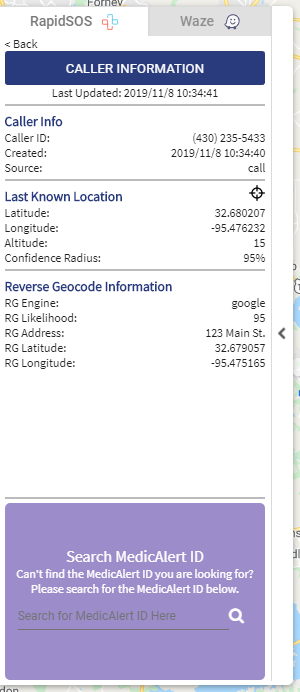 RapidSOS Caller information