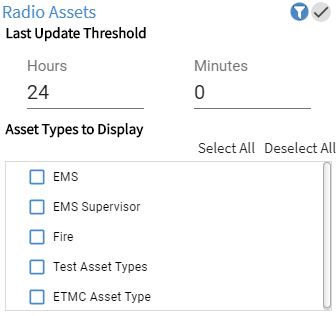 Radio Asset Settings